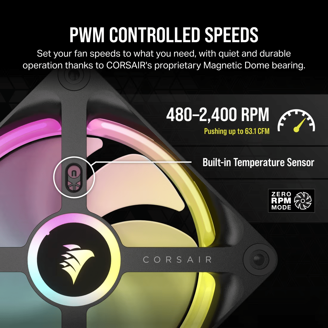 CORSAIR iCUE LINK QX120 RGB Triple Pack 120mm PWM PC Fans Starter Kit with iCUE LINK System Hub - 4 - Nano Komputer