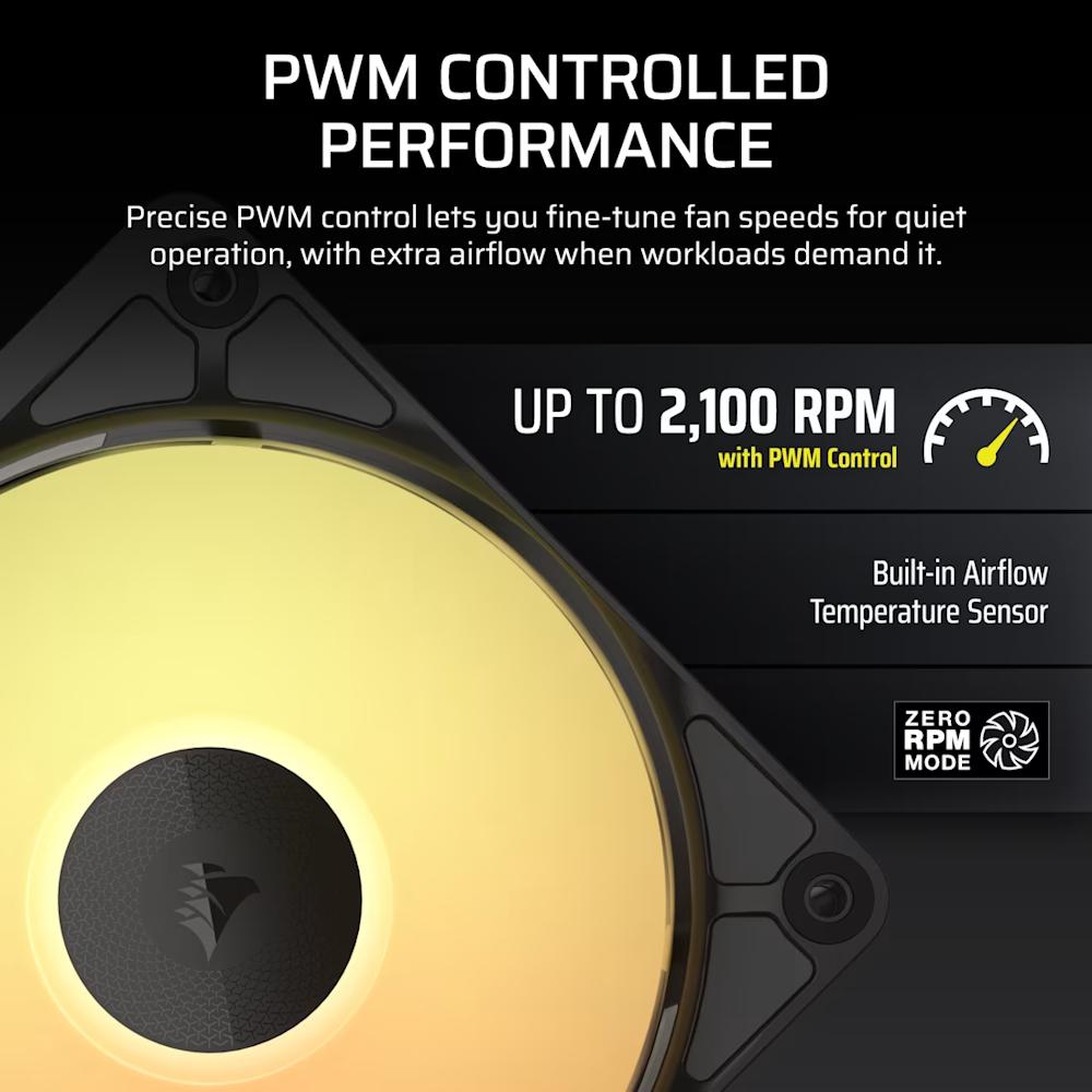 CORSAIR iCUE LINK RX360 II Unified Frame RGB PWM PC Fans Starter Kit with iCUE LINK System Hub-4-Nano Komputer