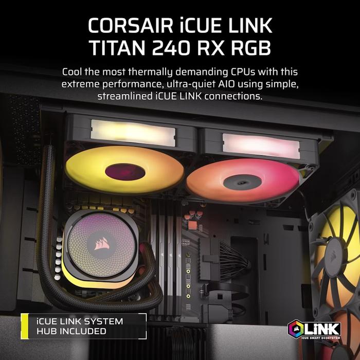 CORSAIR iCUE LINK TITAN 240 RX RGB AIO Liquid CPU Cooler - 2 - Nano Komputer
