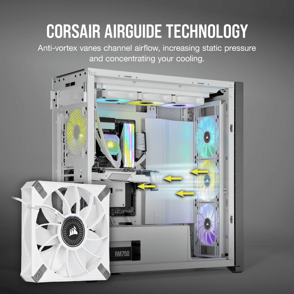 CORSAIR iCUE ML120 RGB ELITE Premium 120mm PWM Fan Triple Fan Kit with iCUE Lighting Node CORE-3-Nano Komputer