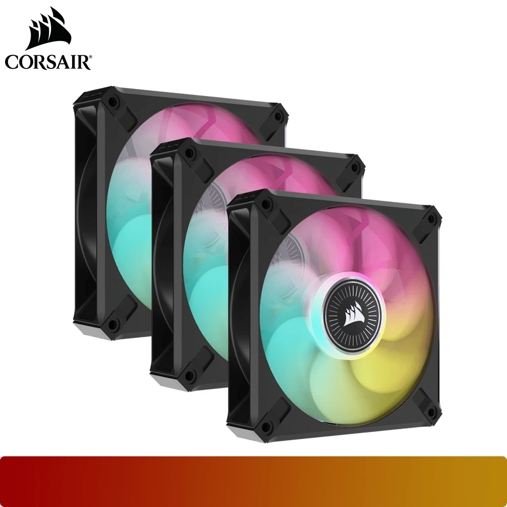 CORSAIR iCUE ML120 RGB ELITE Premium 120mm PWM Fan Triple Fan Kit with iCUE Lighting Node CORE-6-Nano Komputer