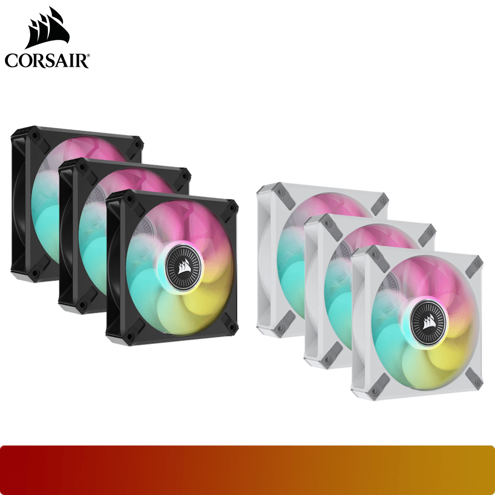 CORSAIR iCUE ML120 RGB ELITE Premium 120mm PWM Fan Triple Fan Kit with iCUE Lighting Node CORE-1-Nano Komputer