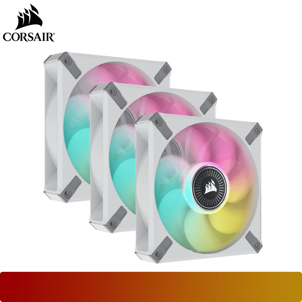 CORSAIR iCUE ML120 RGB ELITE Premium 120mm PWM Fan Triple Fan Kit with iCUE Lighting Node CORE-7-Nano Komputer