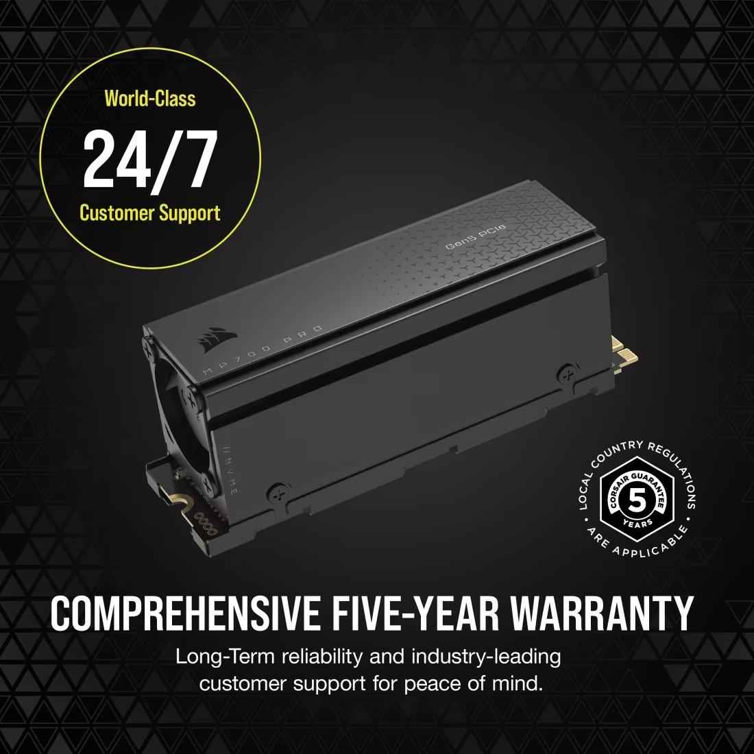 CORSAIR MP700 PRO 1TB with Air Cooler PCIe Gen5 x4 NVMe 2.0 M.2 SSD - 7 - Nano Komputer