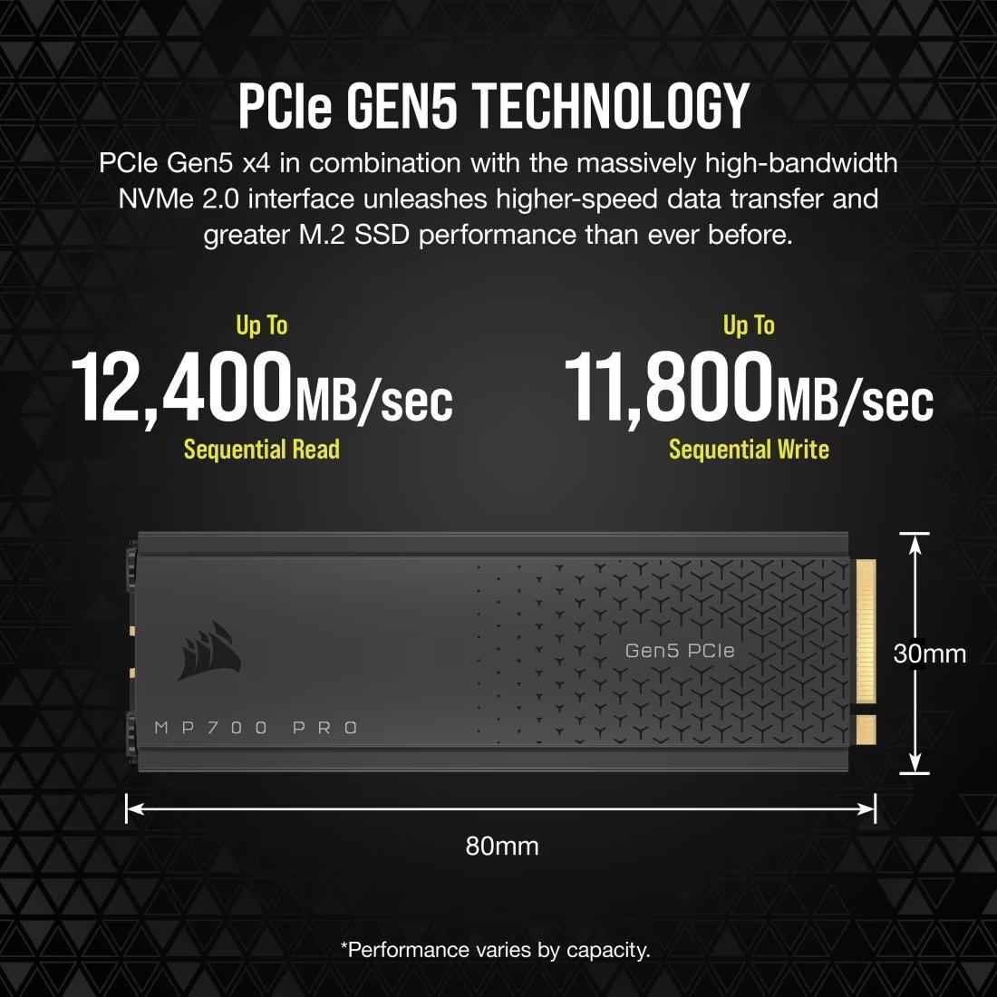 CORSAIR MP700 PRO 1TB with Air Cooler PCIe Gen5 x4 NVMe 2.0 M.2 SSD - 6 - Nano Komputer
