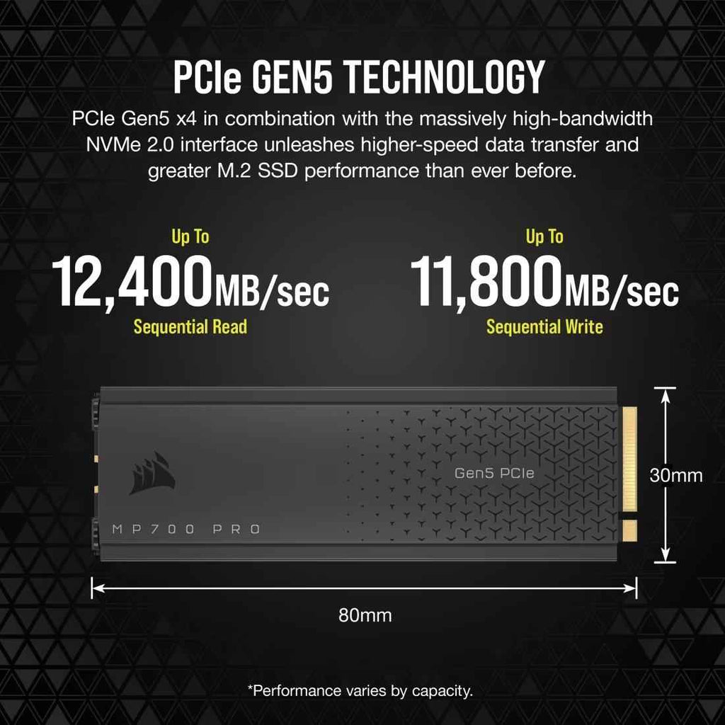 CORSAIR MP700 PRO 2TB with Air Cooler PCIe Gen5 x4 NVMe 2.0 M.2 SSD - 6 - Nano Komputer