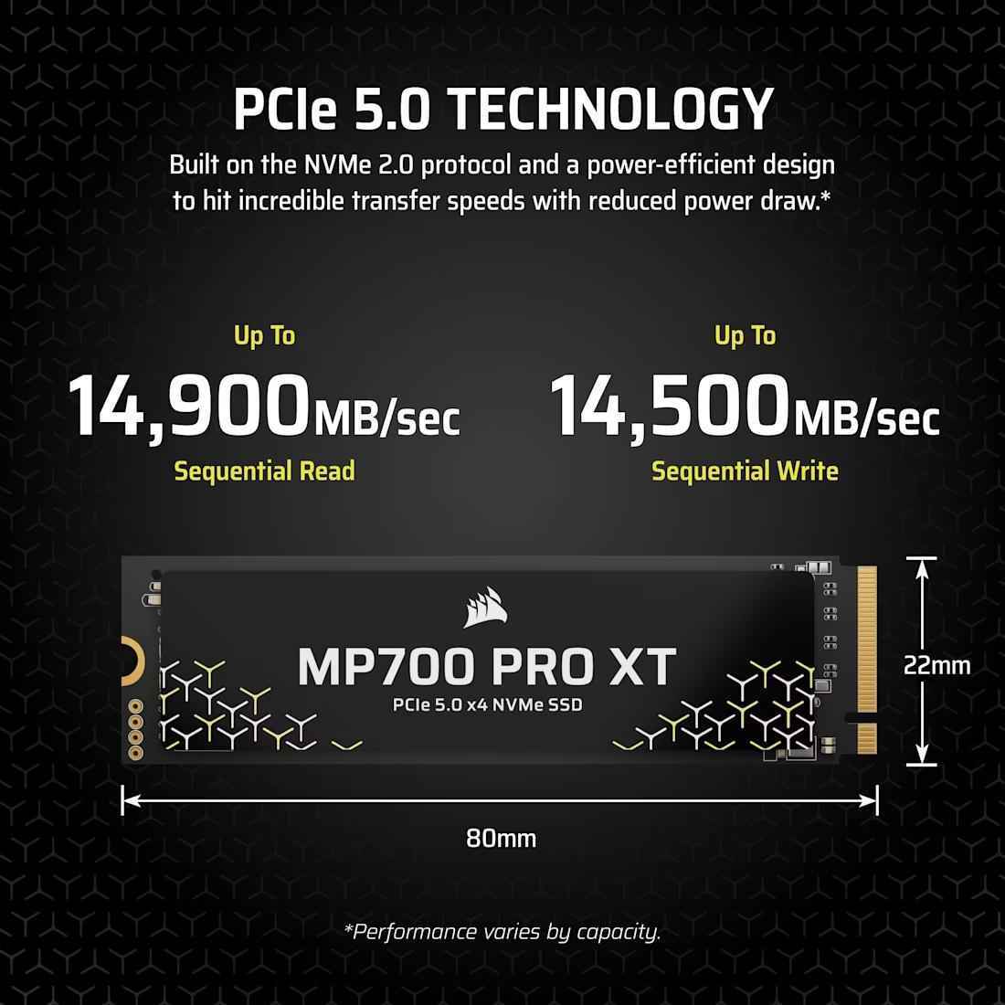 CORSAIR MP700 PRO XT 2TB PCIe 5.0 x4 NVMe M.2 SSD - 6 - Nano Komputer