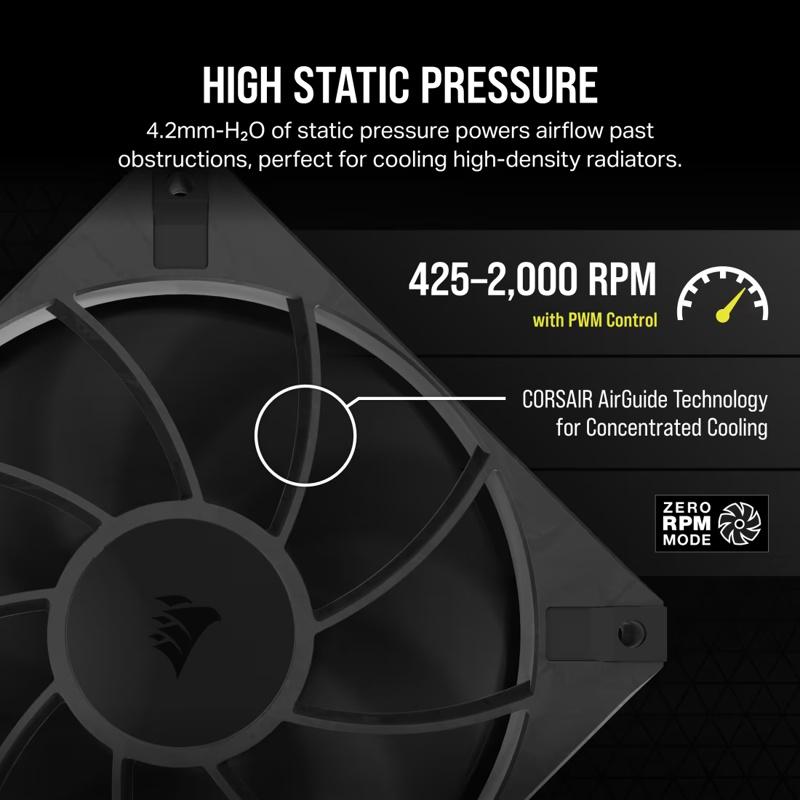 CORSAIR RS120 MAX Single Pack 120mm PWM Thick Fans - 6 - Nano Komputer