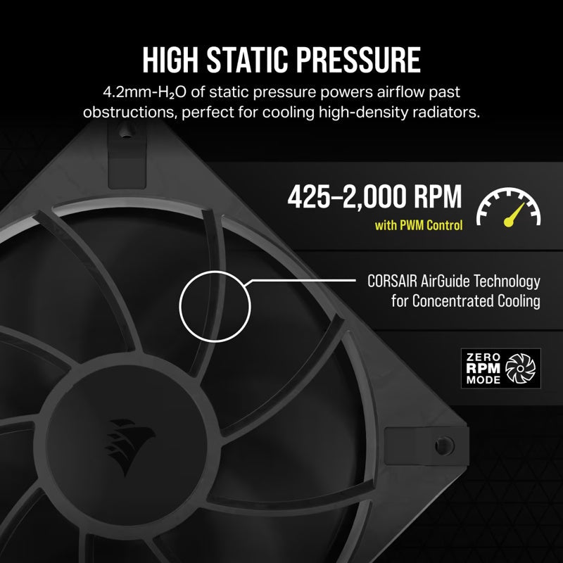 CORSAIR RS120 MAX Triple Pack 120mm PWM Thick Fans - 4 - Nano Komputer