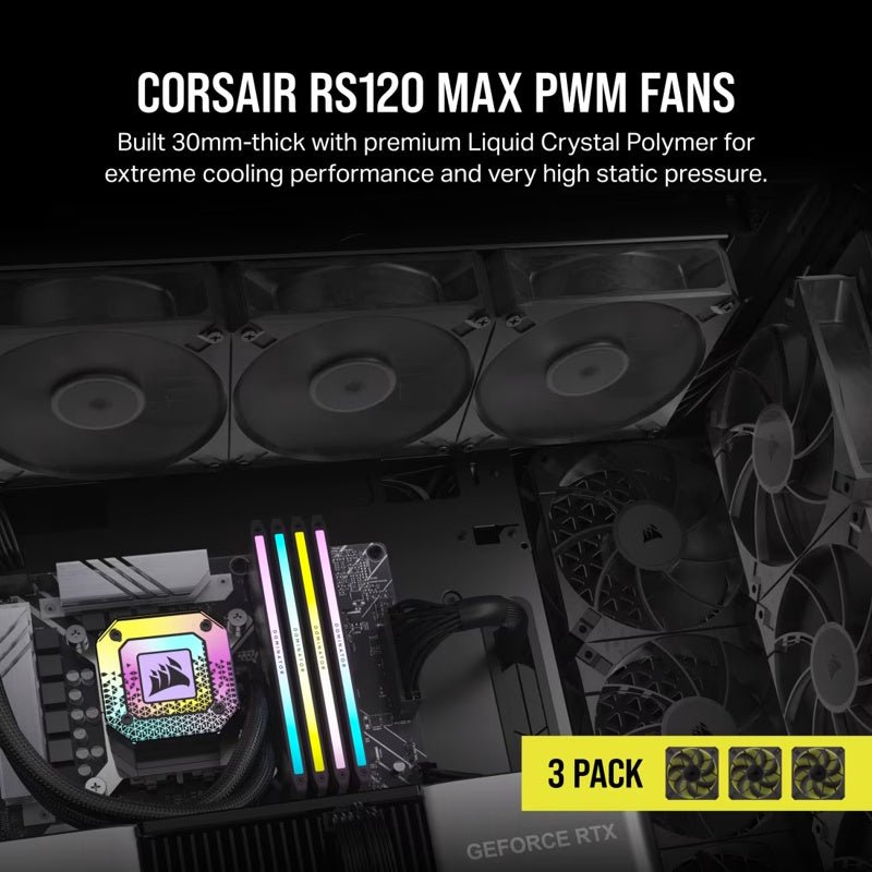 CORSAIR RS120 MAX Triple Pack 120mm PWM Thick Fans - 2 - Nano Komputer