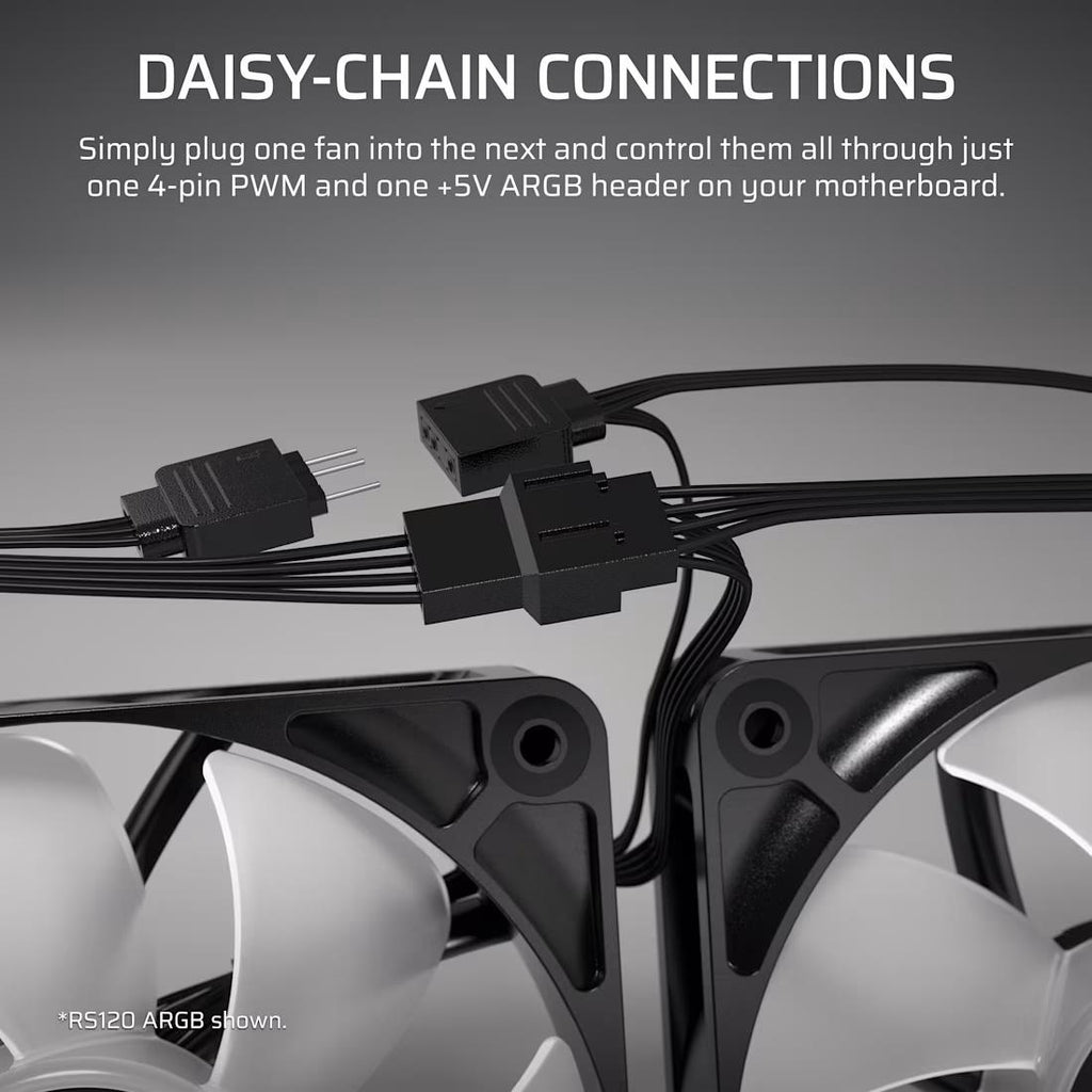 CORSAIR RS120 - R ARGB 120mm PWM Reverse Fans Triple Pack - 5 - Nano Komputer
