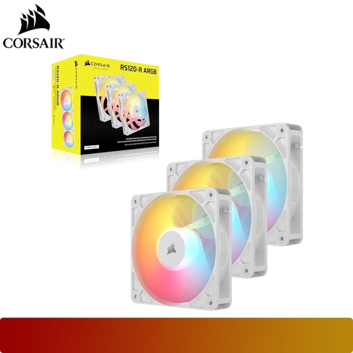 CORSAIR RS120 - R ARGB 120mm PWM Reverse Fans Triple Pack - 9 - Nano Komputer