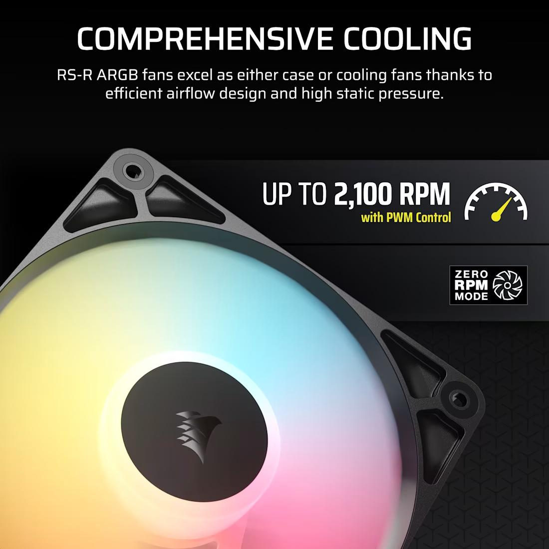 CORSAIR RS120 - R ARGB 120mm PWM Reverse Fans Triple Pack - 6 - Nano Komputer