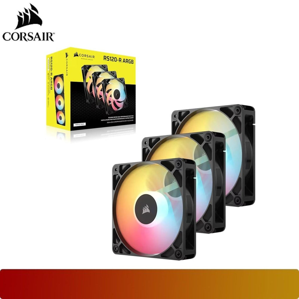 CORSAIR RS120 - R ARGB 120mm PWM Reverse Fans Triple Pack - 8 - Nano Komputer