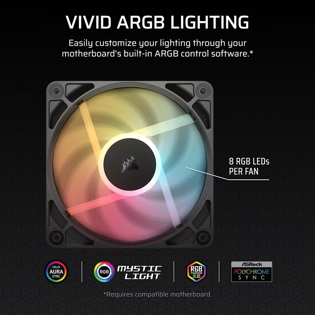 CORSAIR RS120 - R ARGB 120mm PWM Reverse Fans Triple Pack - 4 - Nano Komputer