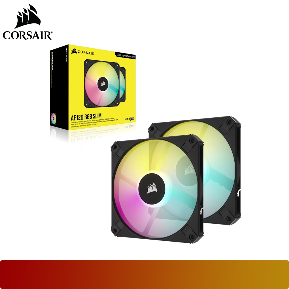 CORSAIR iCUE AF120 RGB SLIM 120mm PWM Fluid Dynamic Bearing Fan Twin Pack
