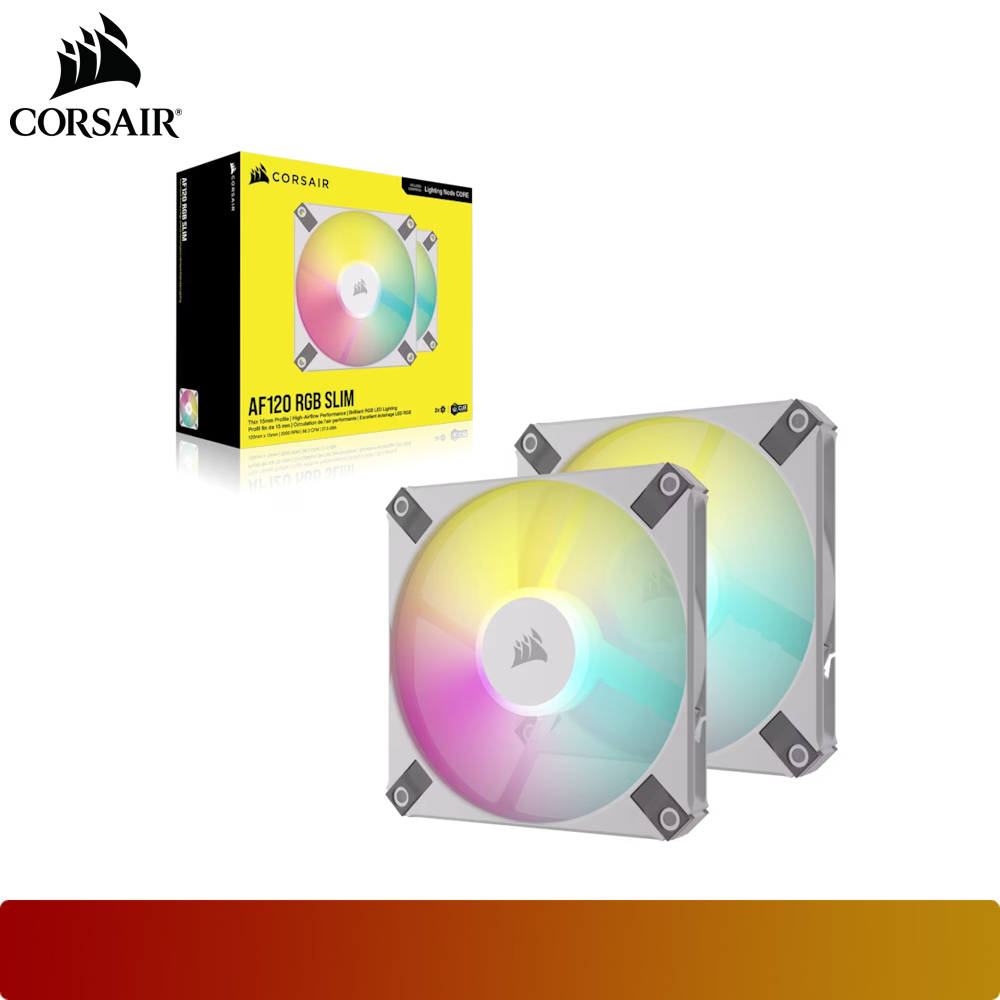 CORSAIR iCUE AF120 RGB SLIM 120mm PWM Fluid Dynamic Bearing Fan Twin Pack