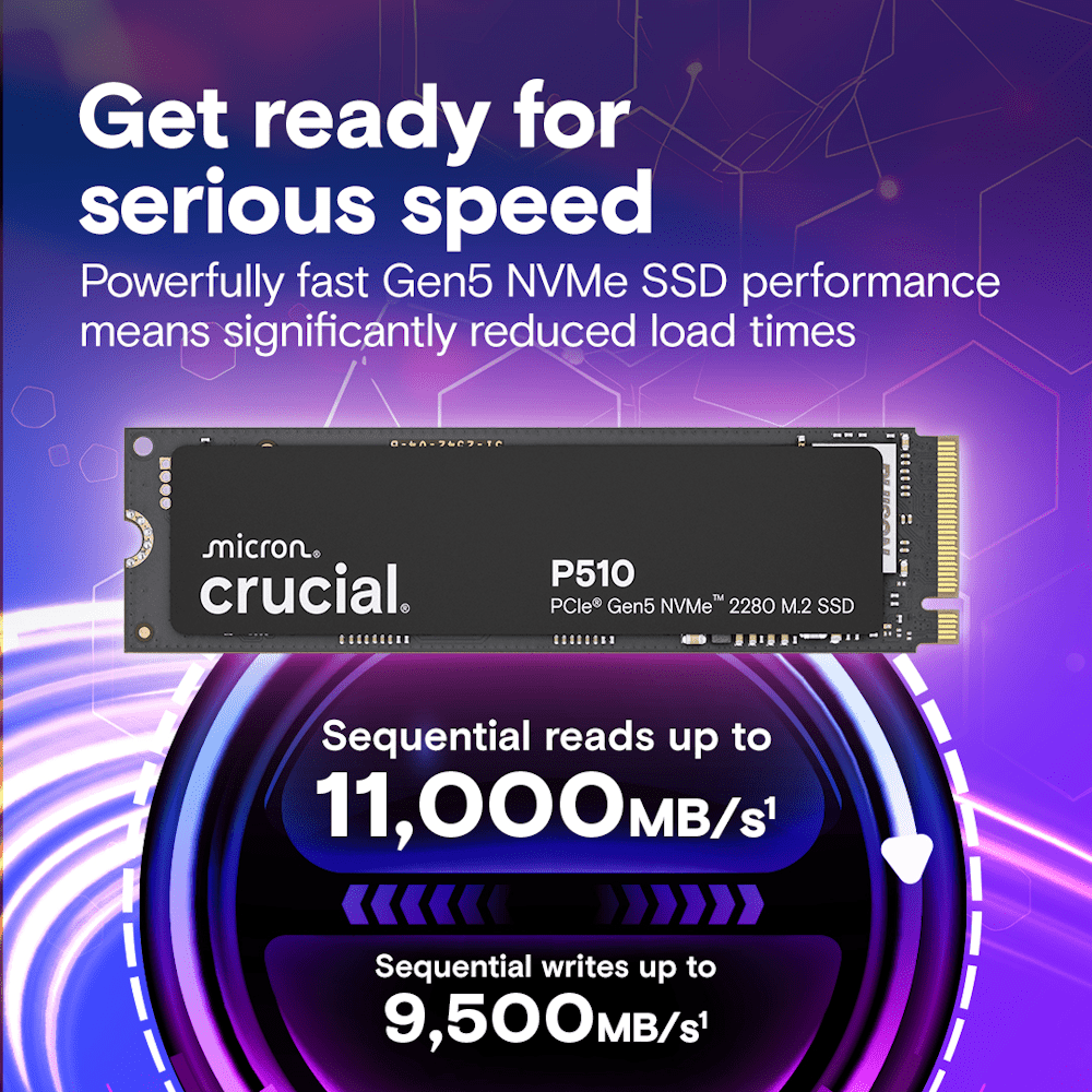 Crucial P510 1TB PCIe Gen5 NVMe M.2 SSD - 2 - Nano Komputer