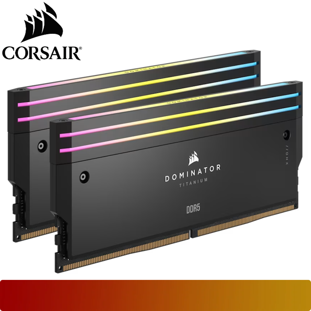CORSAIR DOMINATOR TITANIUM RGB 32GB (2x16GB) DDR5 DRAM 7200MT/s CL34 Black
