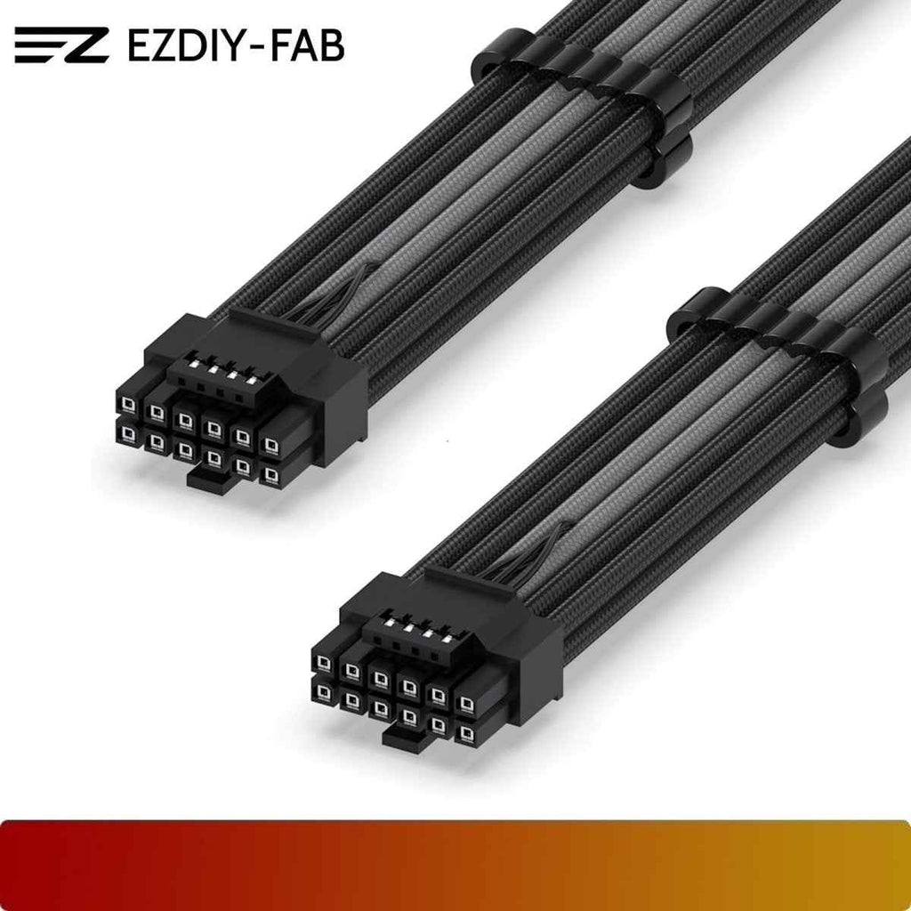 EZDIY-FAB 16AWG PCI-e 5.0 12VHPWR Male to Male PSU Sleeved Cable