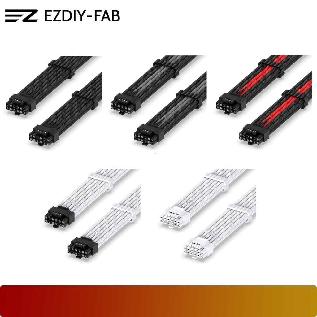 EZDIY-FAB 16AWG PCI-e 5.0 12VHPWR Male to Male PSU Sleeved Cable