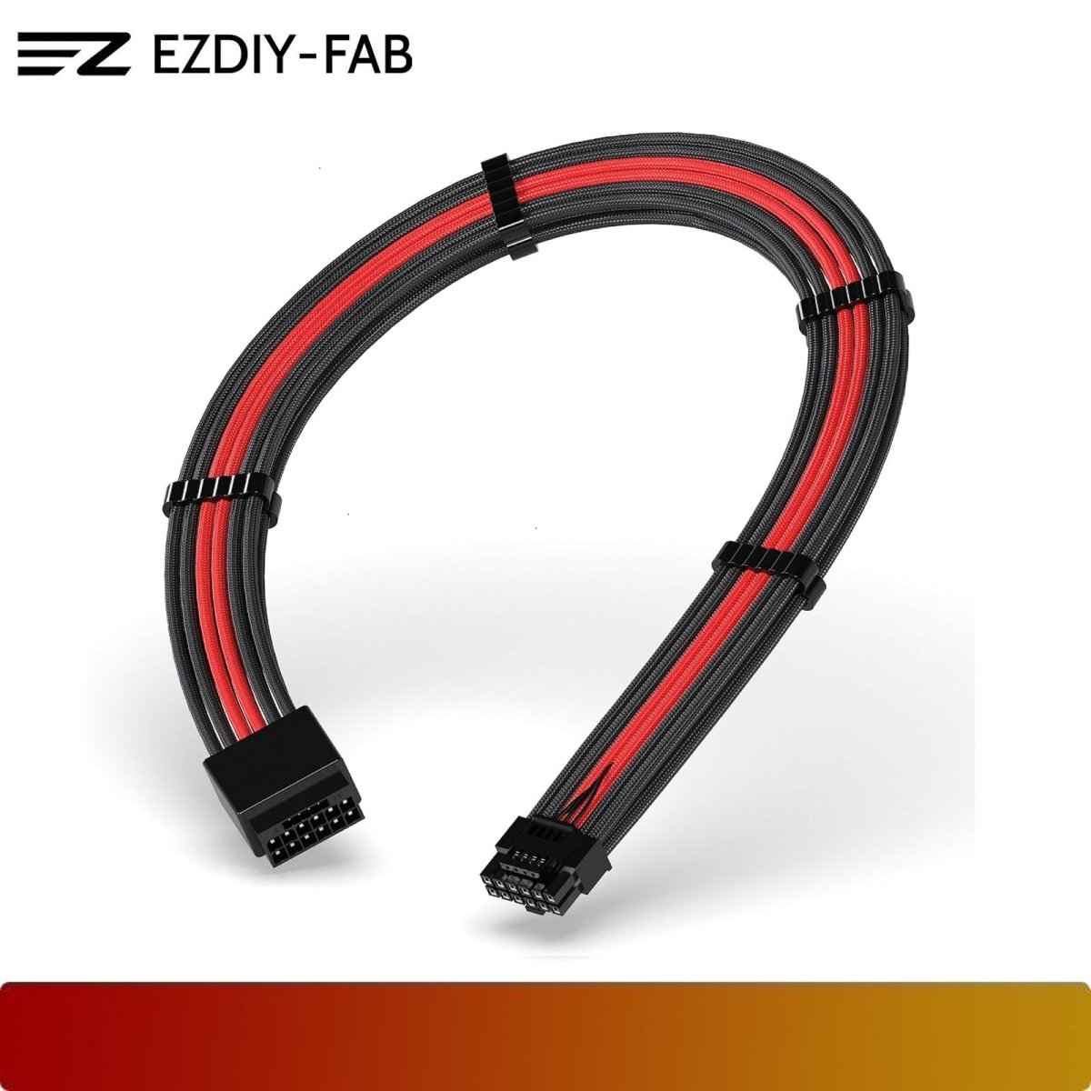 EZDIY-FAB 16AWG PCIe 5.0 12VHPWR Male to Female GPU Power Sleeved Cable