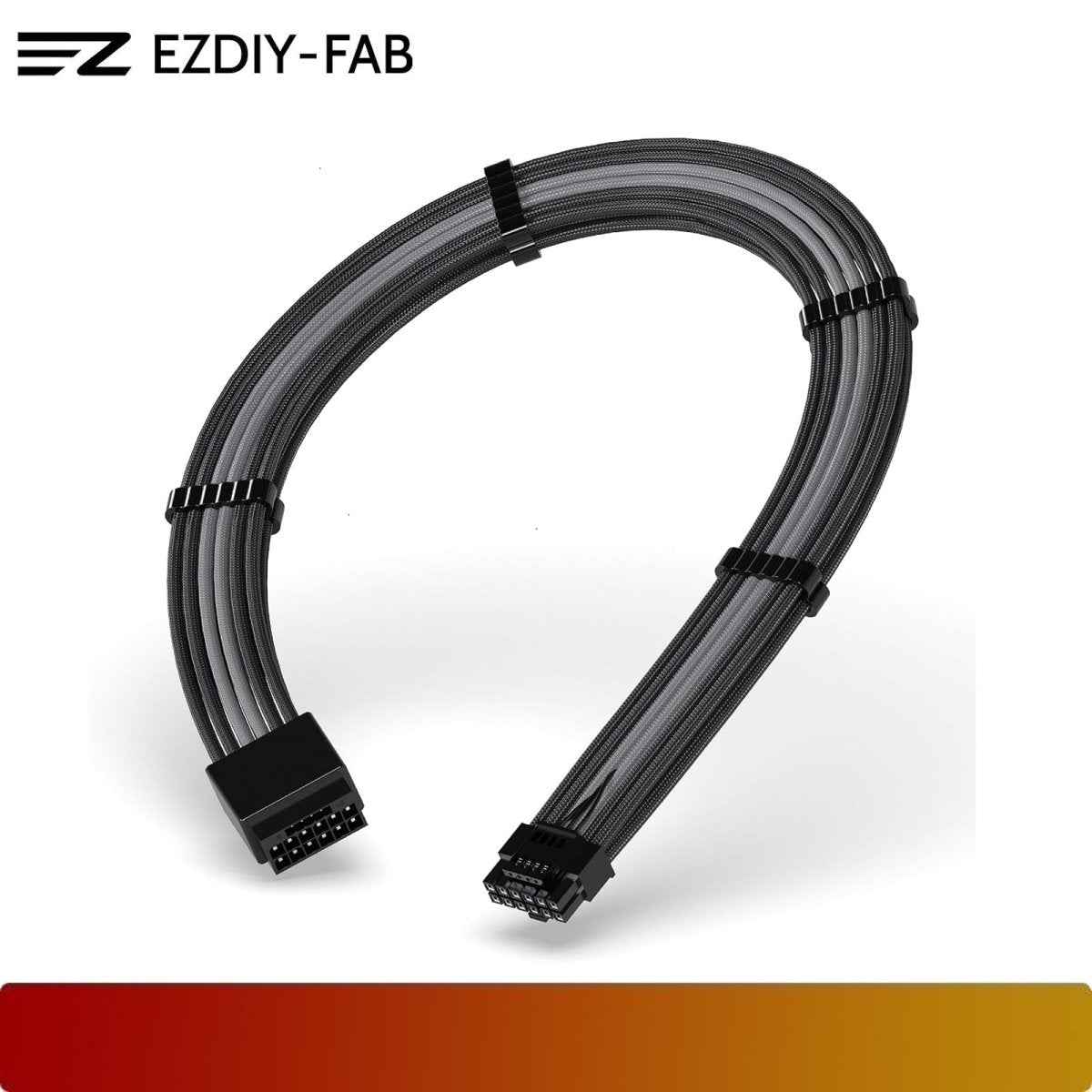 EZDIY-FAB 16AWG PCIe 5.0 12VHPWR Male to Female GPU Power Sleeved Cable