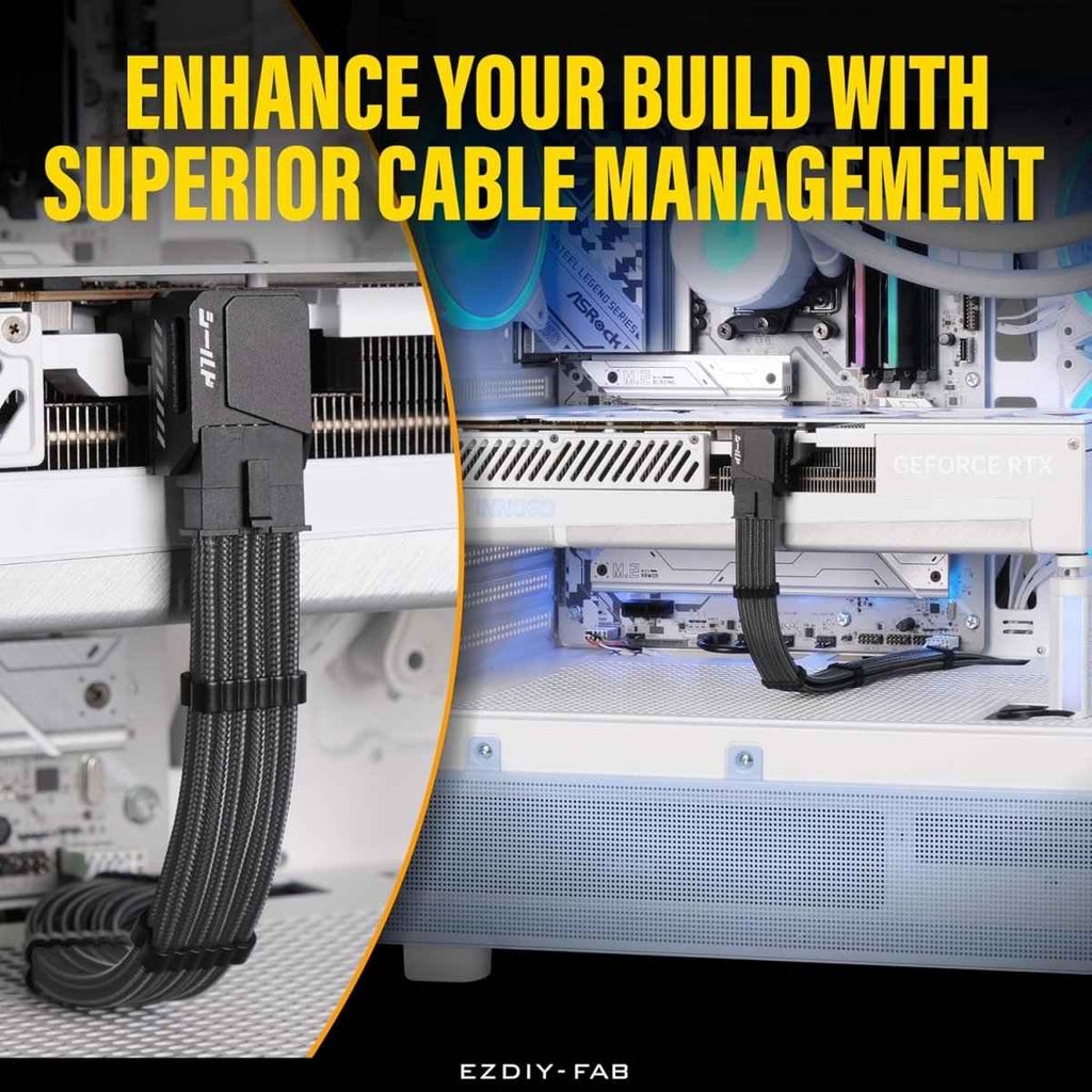EZDIY-FAB 16AWG PCIe 5.0 12VHPWR Male to Female GPU Power Sleeved Cable