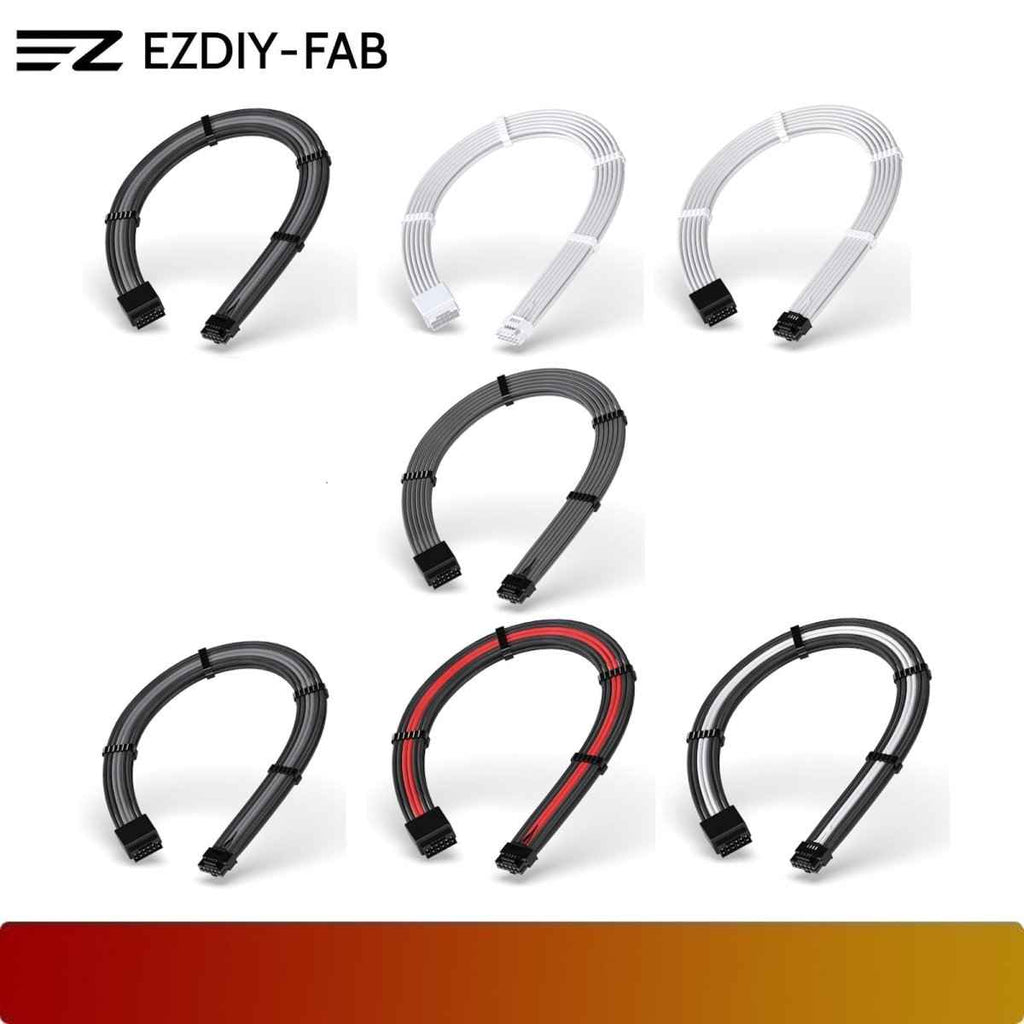 EZDIY-FAB 16AWG PCIe 5.0 12VHPWR Male to Female GPU Power Sleeved Cable