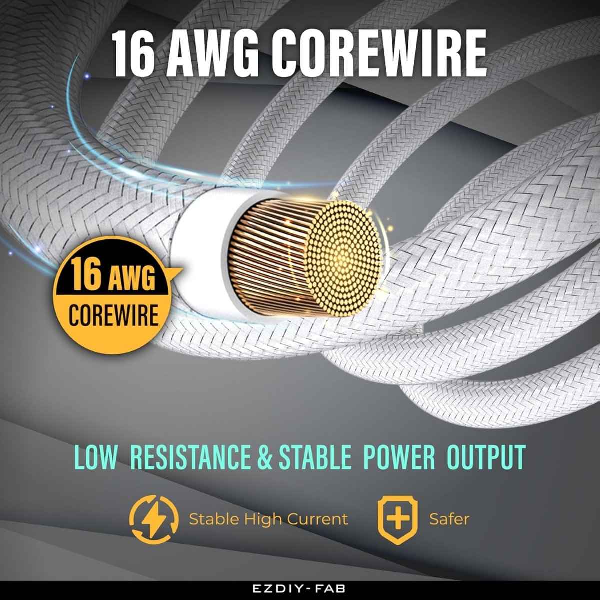 EZDIY-FAB 16AWG PSU Cable Extension 6 Cables V2