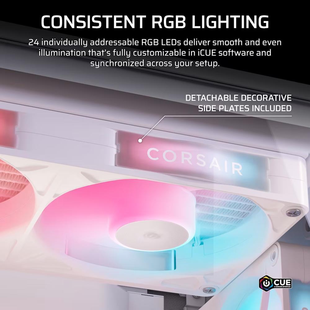 CORSAIR iCUE LINK RX360 II Unified Frame RGB PWM PC Fans Starter Kit with iCUE LINK System Hub