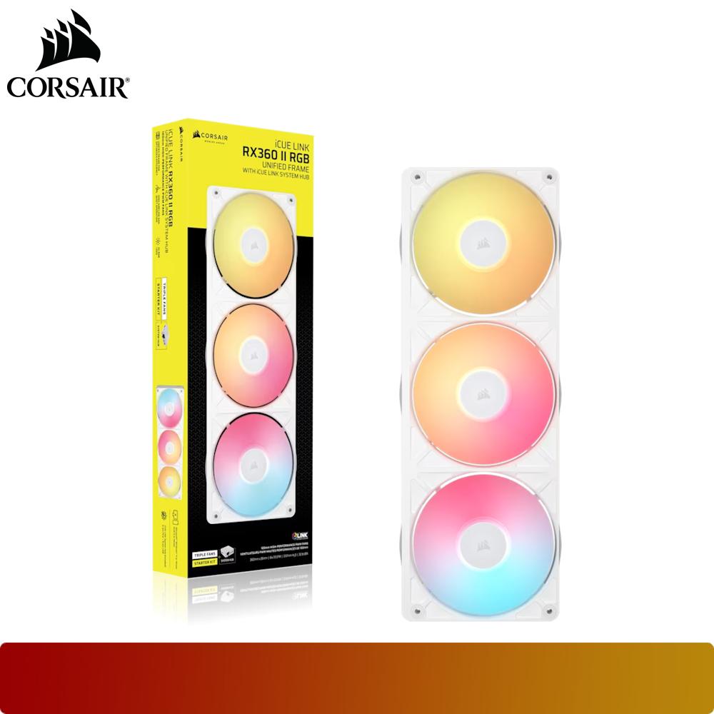 CORSAIR iCUE LINK RX360 II Unified Frame RGB PWM PC Fans Starter Kit with iCUE LINK System Hub