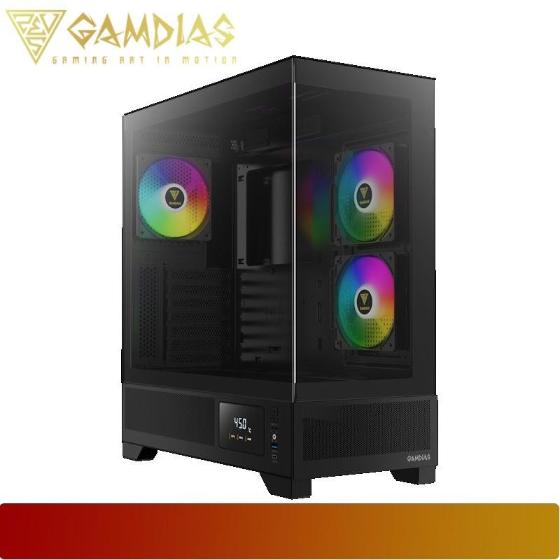 GAMDIAS ATLAS M1 | Seamless Tempered Glass Display PC Case - 15 - Nano Komputer