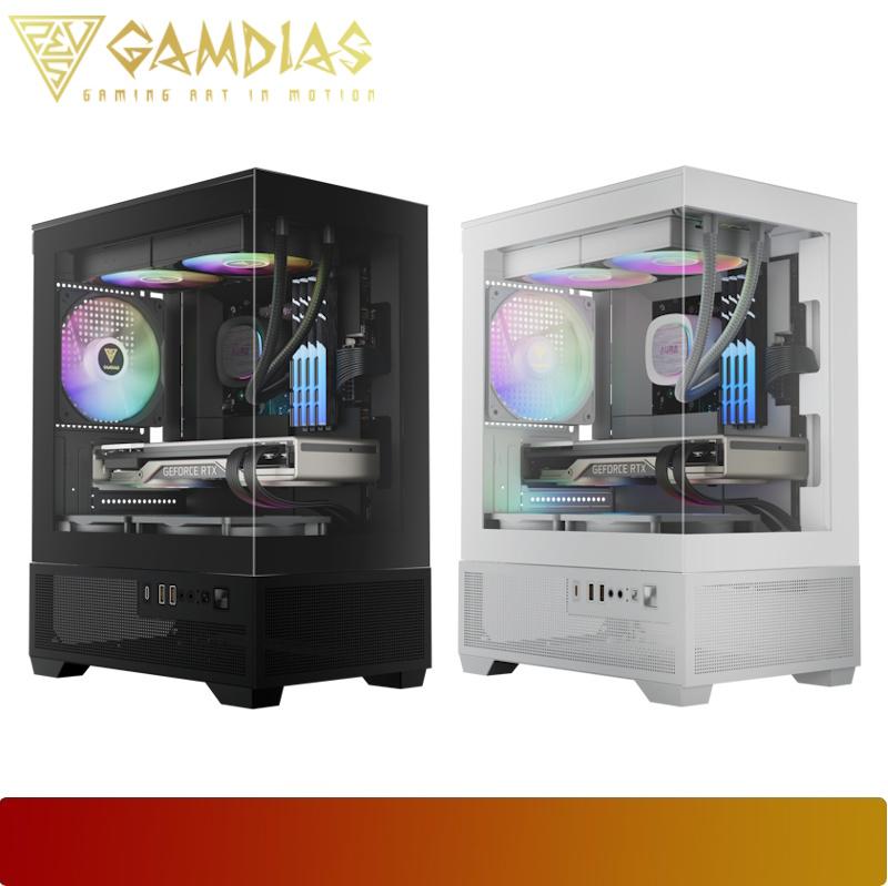 GAMDIAS AURA GC9M ELITE ARGB | COMPACT PANORAMIC ARGB MICRO TOWER CASE - 1 - Nano Komputer