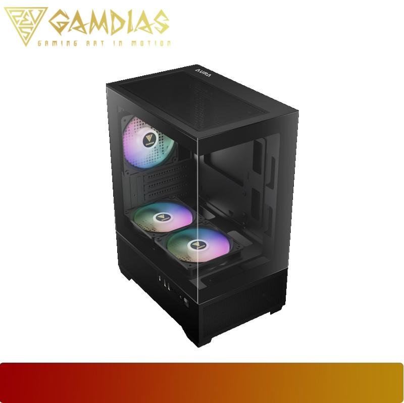 GAMDIAS AURA GC9M ELITE ARGB | COMPACT PANORAMIC ARGB MICRO TOWER CASE - 5 - Nano Komputer