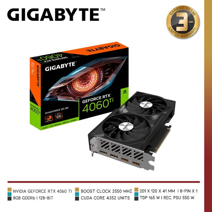 GIGABYTE GeForce RTX 4060 Ti WINDFORCE OC 8G - 1 - Nano Komputer