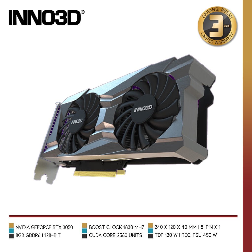 INNO3D GEFORCE RTX 3050 GAMING OC X2 8GB GDDR6 - 2 - Nano Komputer