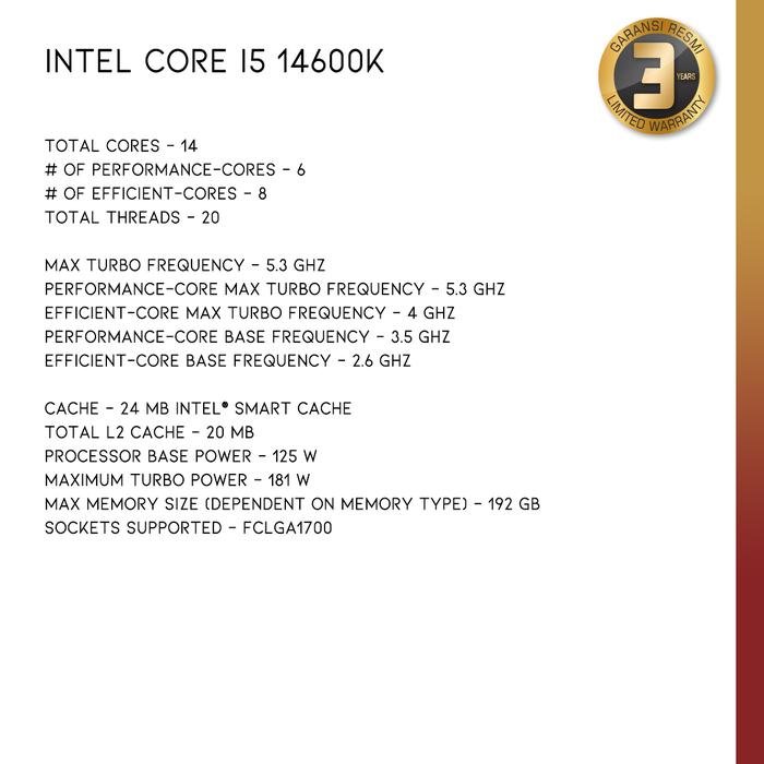 INTEL CORE I5 14600K - 2 - Nano Komputer