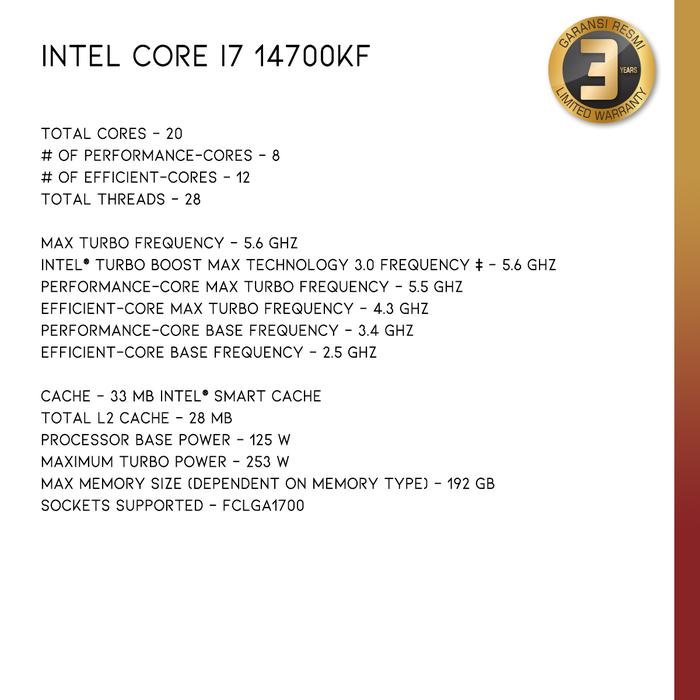 INTEL CORE I7 14700KF - 2 - Nano Komputer