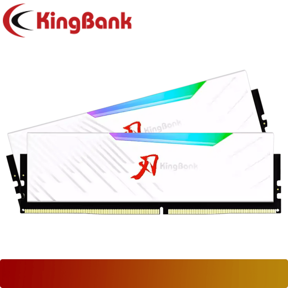 KingBank Sharp Blade RGB DDR5 32GB Kit (2 x 16GB) 6400 MT/s CL30 White A - Die - 1 - Nano Komputer
