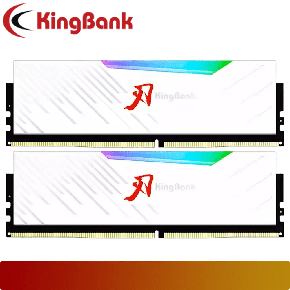 KingBank Sharp Blade RGB DDR5 32GB Kit (2 x 16GB) 6400 MT/s CL30 White A - Die - 2 - Nano Komputer