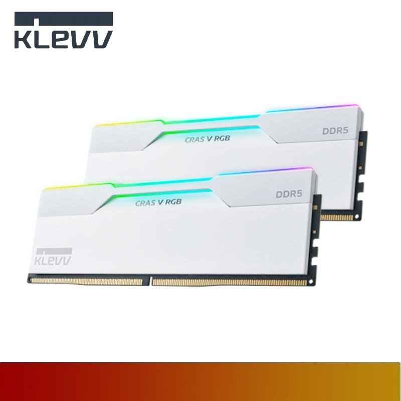 KLEVV KD5AGUA80-60B280J | CRAS V RGB 32GB (2x16GB) DDR5 DRAM 6000MHz CL28 AMD EXPO & Intel XMP Memory kit - Brilliant White