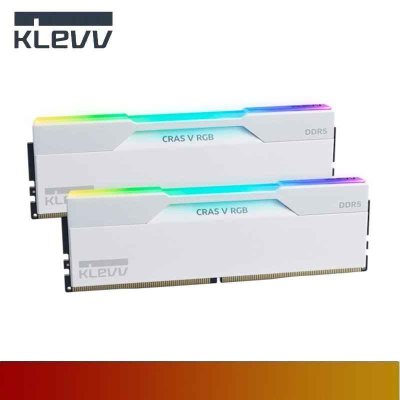 KLEVV KD5AGUA80-60B280J | CRAS V RGB 32GB (2x16GB) DDR5 DRAM 6000MHz CL28 AMD EXPO & Intel XMP Memory kit - Brilliant White