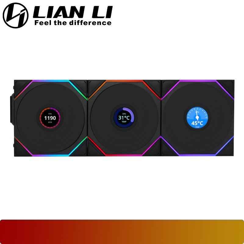 LIAN LI UNI FAN TL120 LCD Reverse Blade Wireless Triple Pack - 2 - Nano Komputer