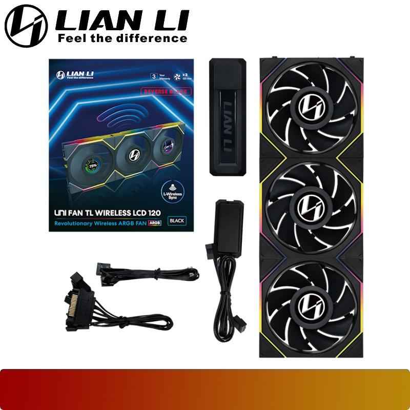 LIAN LI UNI FAN TL120 LCD Reverse Blade Wireless Triple Pack - 8 - Nano Komputer