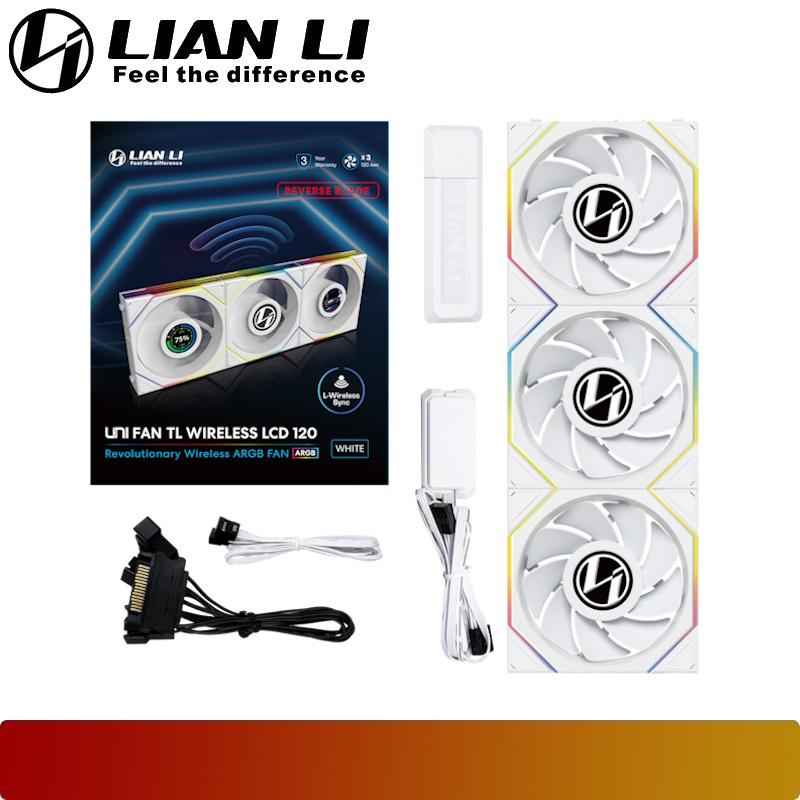 LIAN LI UNI FAN TL120 LCD Reverse Blade Wireless Triple Pack - 9 - Nano Komputer