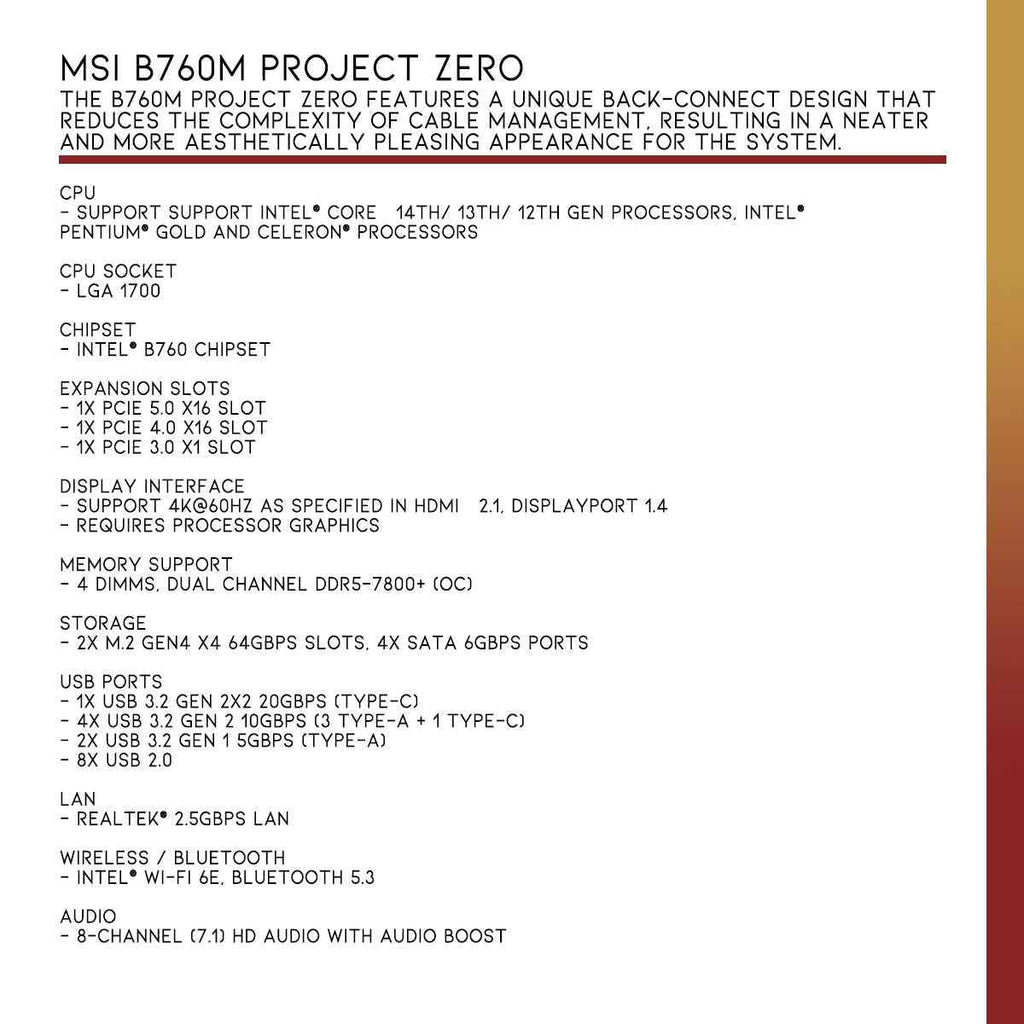 MSI B760M PROJECT ZERO - 5 - Nano Komputer