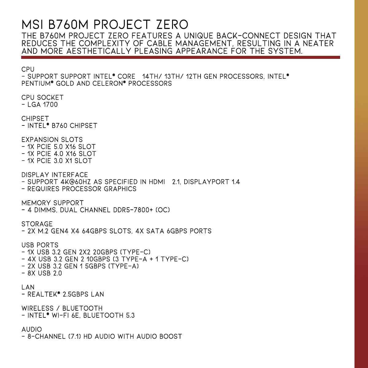 MSI B760M PROJECT ZERO - 5 - Nano Komputer