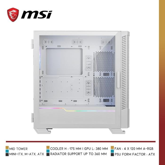 MSI MPG VELOX 100R WHITE | Mid Tower E - ATX Case - 3 - Nano Komputer