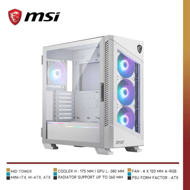 MSI MPG VELOX 100R WHITE | Mid Tower E - ATX Case - 6 - Nano Komputer